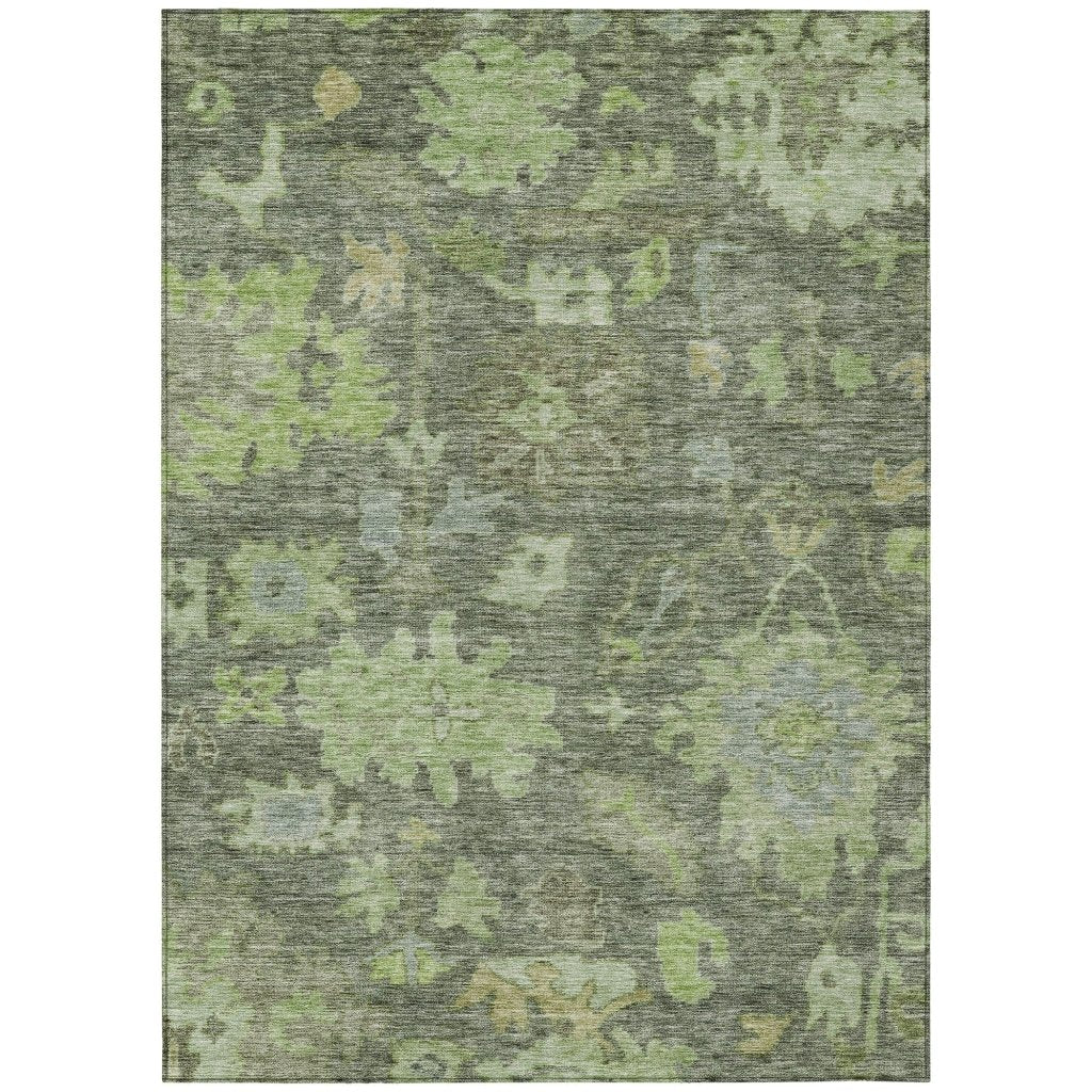 LOOMLAN Rugs Tirana Green Washable Indoor-Outdoor Rug
