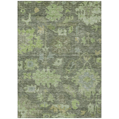 LOOMLAN Rugs Tirana Green Washable Indoor-Outdoor Rug