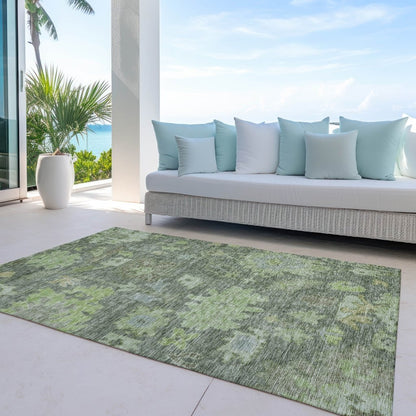 LOOMLAN Rugs Tirana Green Washable Indoor-Outdoor Rug