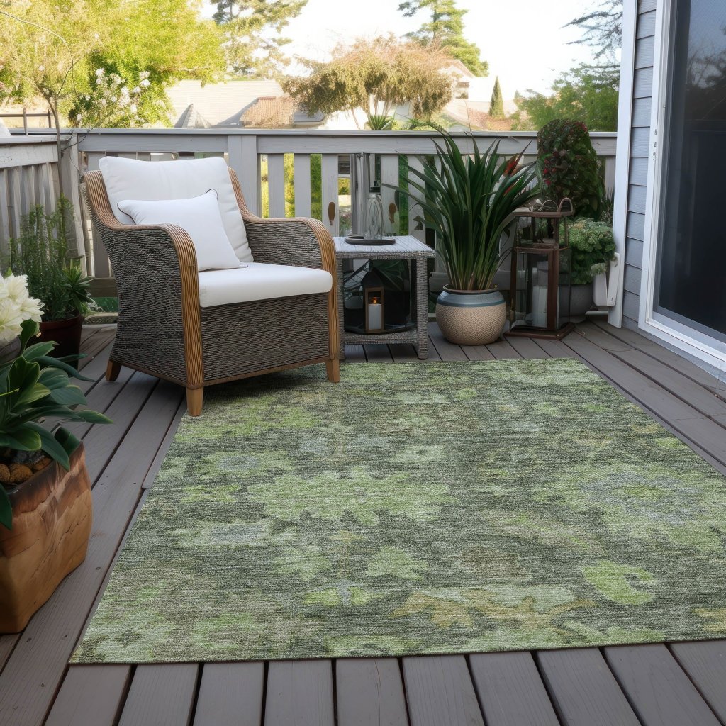 LOOMLAN Rugs Tirana Green Washable Indoor-Outdoor Rug