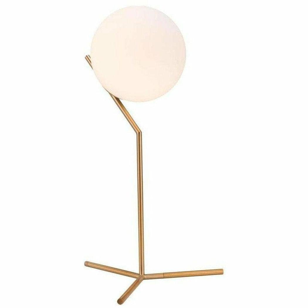 Tirol Table Lamp Brass - Sideboards and Things Brand_Zuo Modern, Depth_10-20, Finish_Hand Painted, Finish_Polished, Glass Type_Frosted Glass, Height_20-30, Materials_Glass, Materials_Metal, Metal Type_Steel, Product Type_Table Lamp, Width_10-20