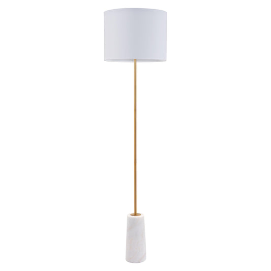 Titan Floor Lamp White & Gold - Sideboards and Things Brand_Zuo Modern, Color_Gold, Color_White, Depth_10-20, Finish_Polished, Height_60-70, Materials_Metal, Materials_Stone, Metal Type_Steel, Product Type_Floor Lamp, Stone Type_Marble, Upholstery Type_Fabric Blend, Upholstery Type_Polyester, Width_10-20