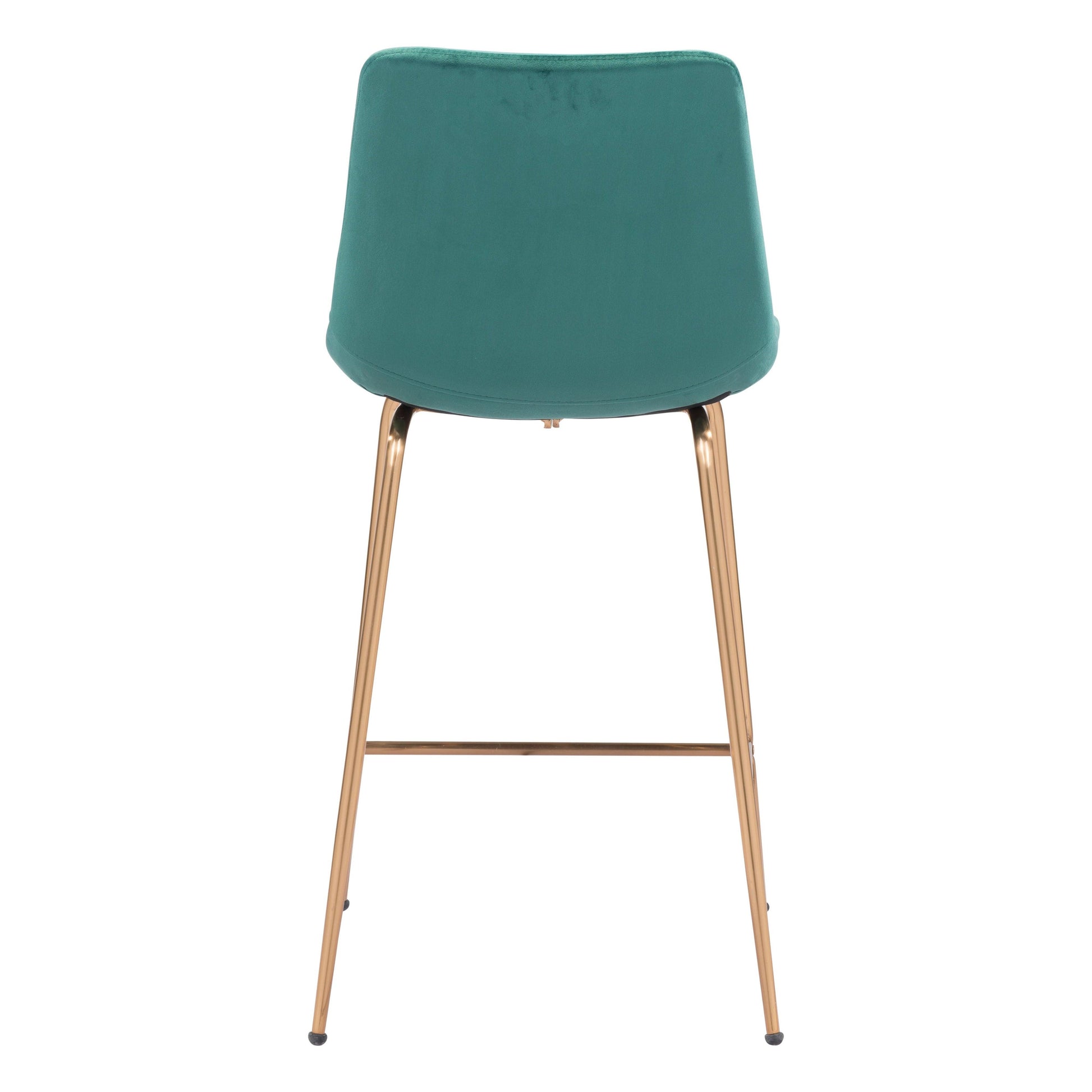 Tony Counter Chair Green & Gold - Sideboards and Things Accents_Gold, Back Type_With Back, Brand_Zuo Modern, Color_Gold, Color_Green, Depth_20-30, Finish_Polished, Height_30-40, Materials_Metal, Metal Type_Steel, Product Type_Counter Height, Upholstery Type_Fabric Blend, Upholstery Type_Polyester, Width_20-30