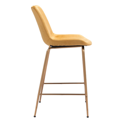 Tony Counter Chair Yellow & Gold - Sideboards and Things Accents_Gold, Back Type_With Back, Brand_Zuo Modern, Color_Gold, Color_Yellow, Depth_20-30, Finish_Polished, Height_30-40, Materials_Metal, Metal Type_Steel, Product Type_Counter Height, Upholstery Type_Fabric Blend, Upholstery Type_Polyester, Width_20-30