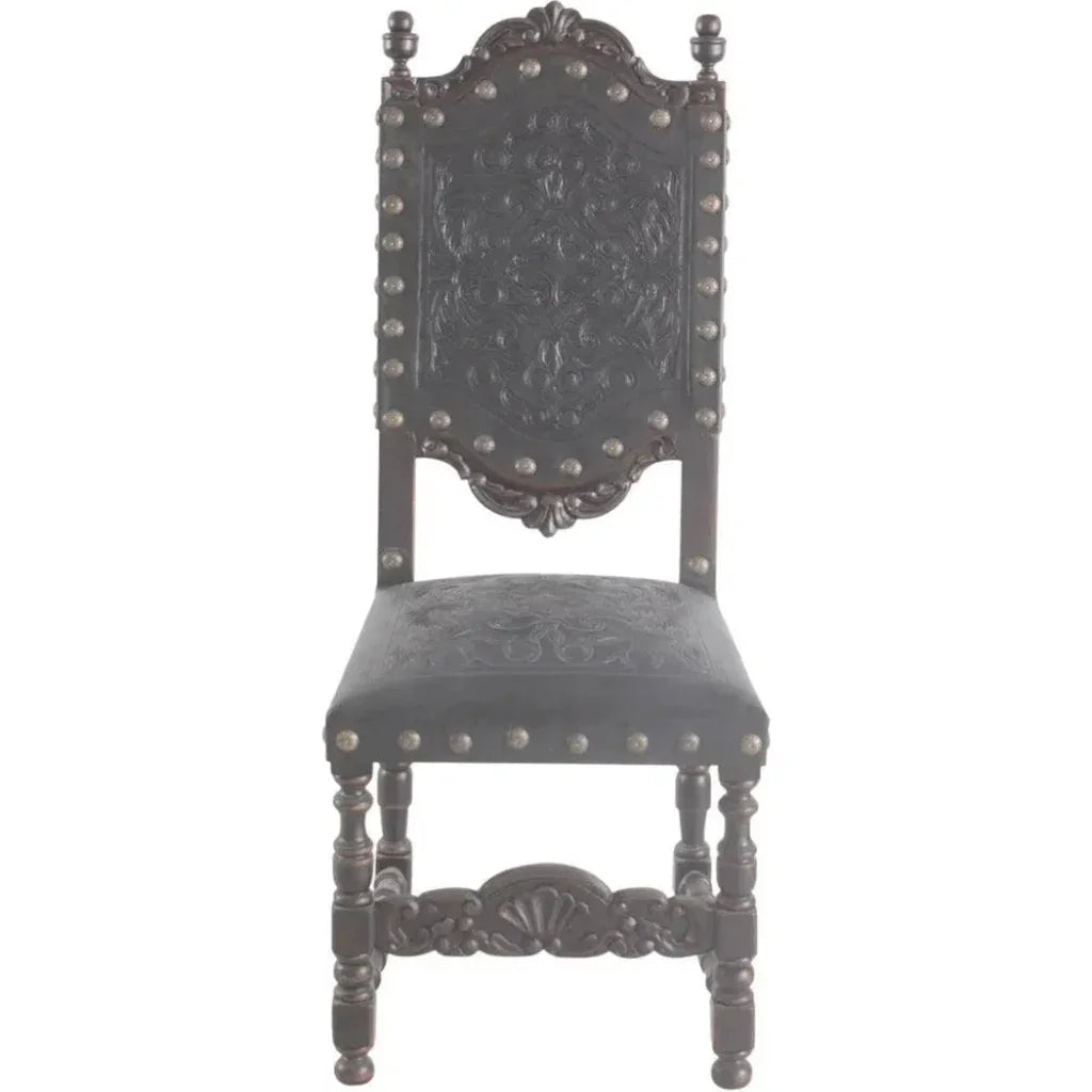 Peninsula Home Tooled Leather Dining Chair Del Rey
