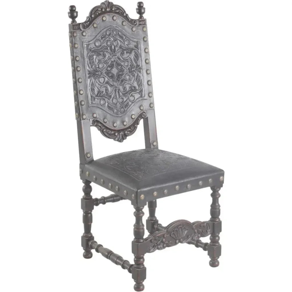 Peninsula Home Tooled Leather Dining Chair Del Rey