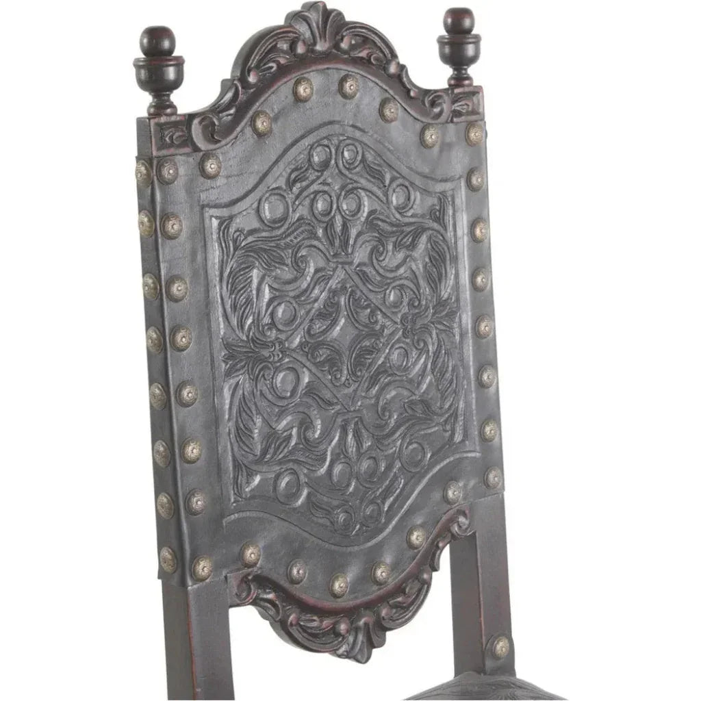 Peninsula Home Tooled Leather Dining Chair Del Rey