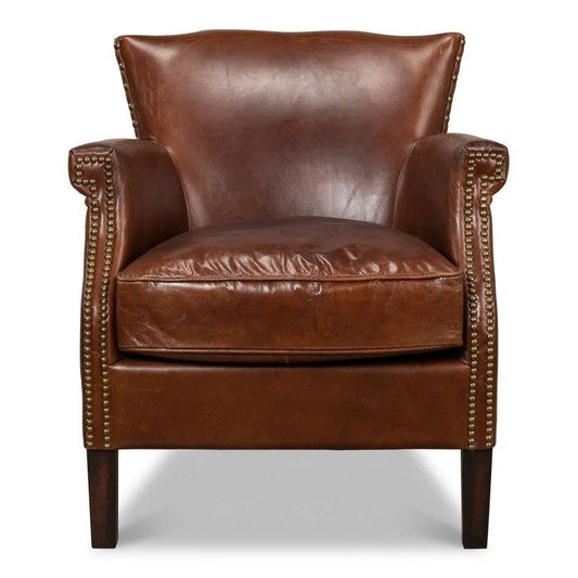 Sarreid Topeka Leather Club Chair