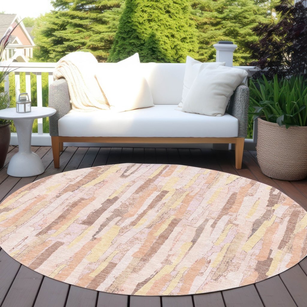 LOOMLAN Rugs Torra Pink Washable Indoor-Outdoor Rug