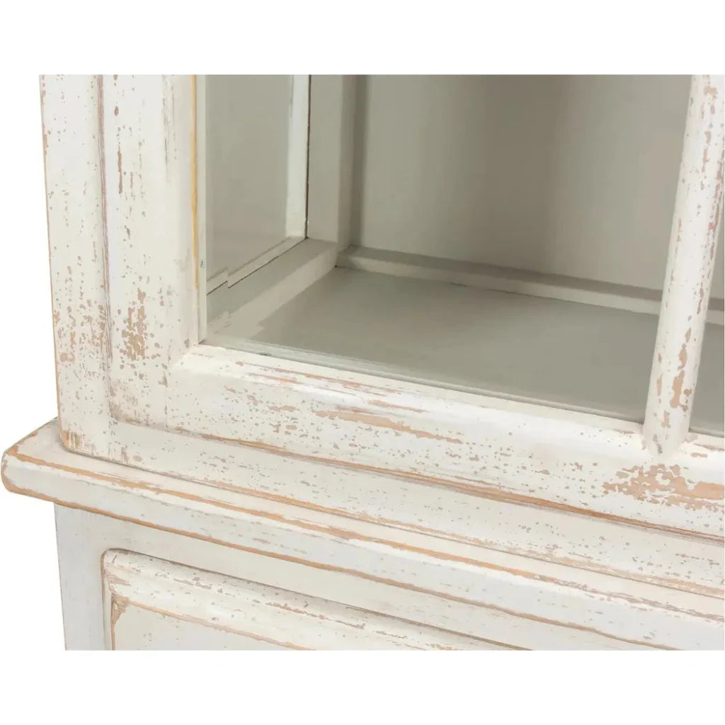 Tower Bookcase Curio Cabinet Glass Doors - LOOMLAN - Sarreid - Buffets & Curios