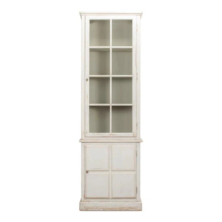 Tower Bookcase Curio Cabinet Glass Doors - LOOMLAN - Sarreid - Buffets & Curios