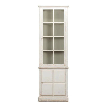 Tower Bookcase Curio Cabinet Glass Doors - LOOMLAN - Sarreid - Buffets & Curios