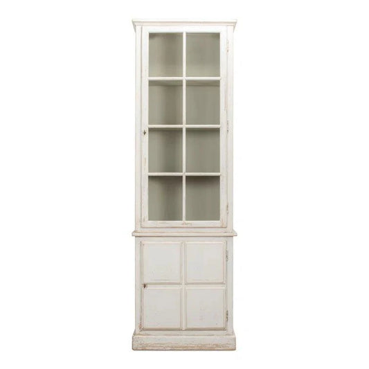Sarreid Tower Bookcase Curio Cabinet Glass Doors