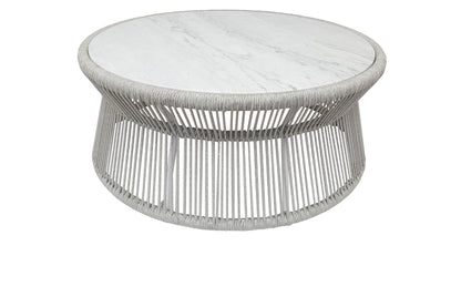 Miami Elegant Marble And Rope Design Outdoor Coffee Table