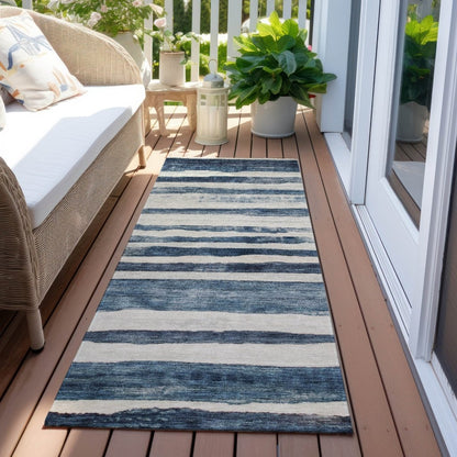 LOOMLAN Rugs Tramma Blue Washable Indoor-Outdoor Rug