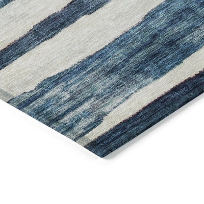 LOOMLAN Rugs Tramma Blue Washable Indoor-Outdoor Rug