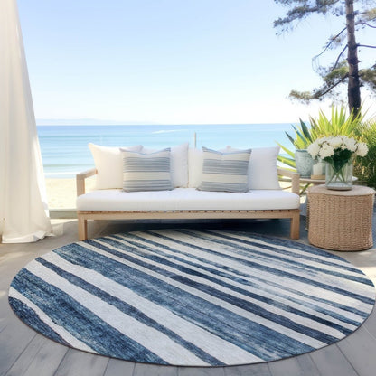 LOOMLAN Rugs Tramma Blue Washable Indoor-Outdoor Rug