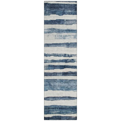 LOOMLAN Rugs Tramma Blue Washable Indoor-Outdoor Rug