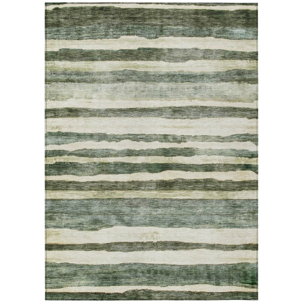 LOOMLAN Rugs Tramma Green Washable Indoor-Outdoor Rug