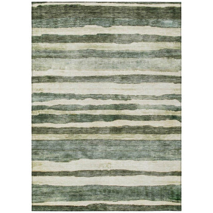 LOOMLAN Rugs Tramma Green Washable Indoor-Outdoor Rug