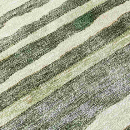 LOOMLAN Rugs Tramma Green Washable Indoor-Outdoor Rug