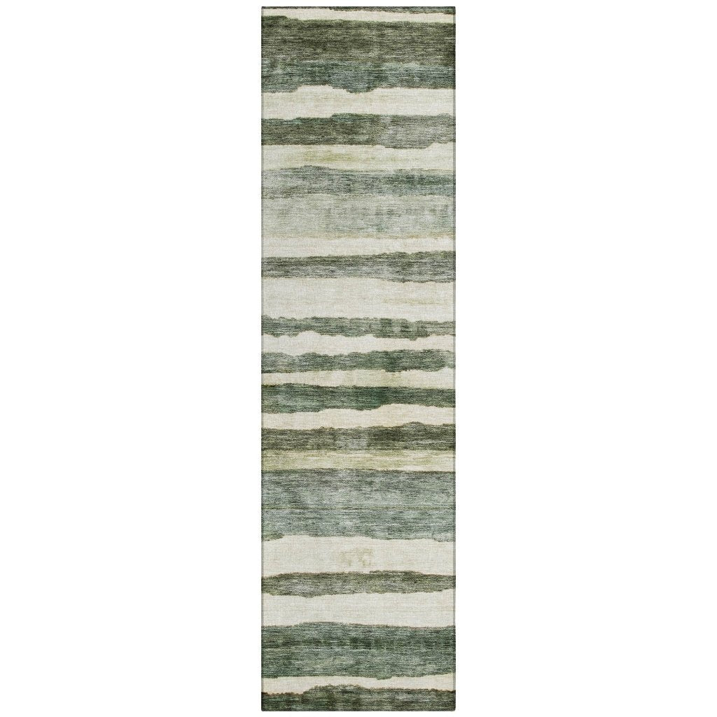 LOOMLAN Rugs Tramma Green Washable Indoor-Outdoor Rug