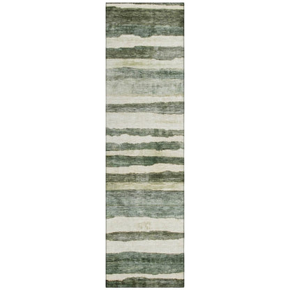 LOOMLAN Rugs Tramma Green Washable Indoor-Outdoor Rug