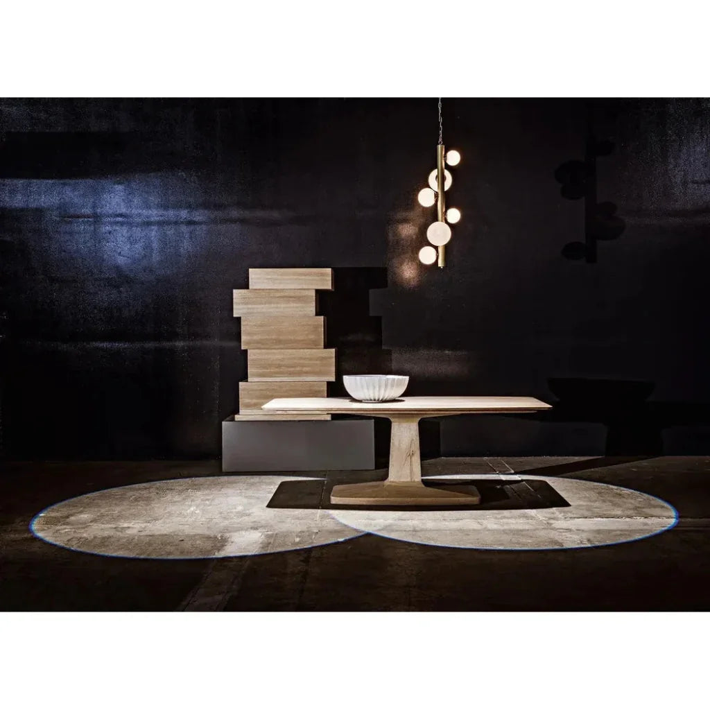 Noir Travis Wood Rectangle Dining Table