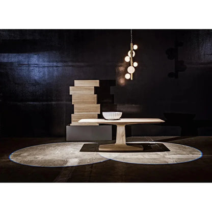 Noir Travis Wood Rectangle Dining Table