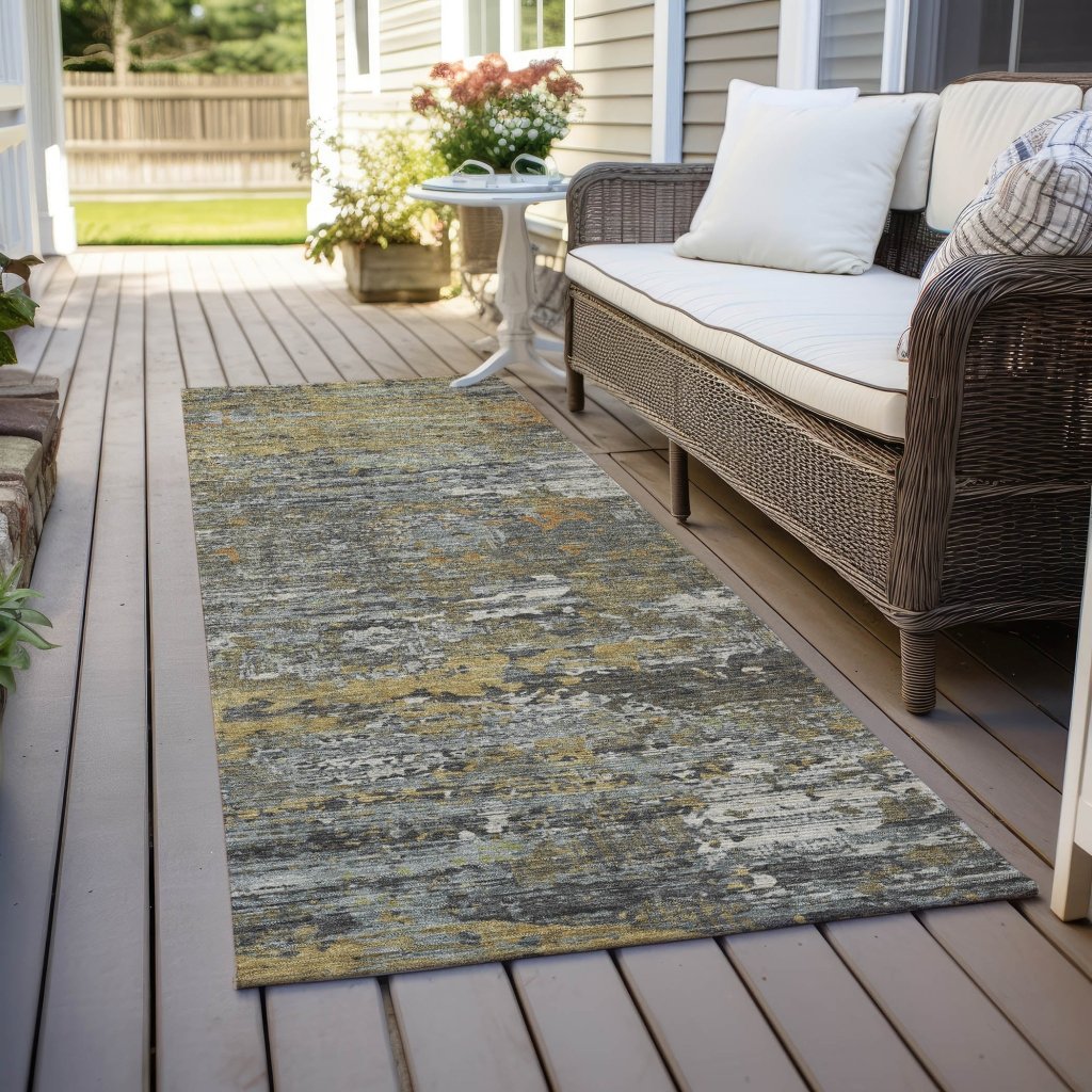 LOOMLAN Rugs Trazia Gold Washable Indoor-Outdoor Rug