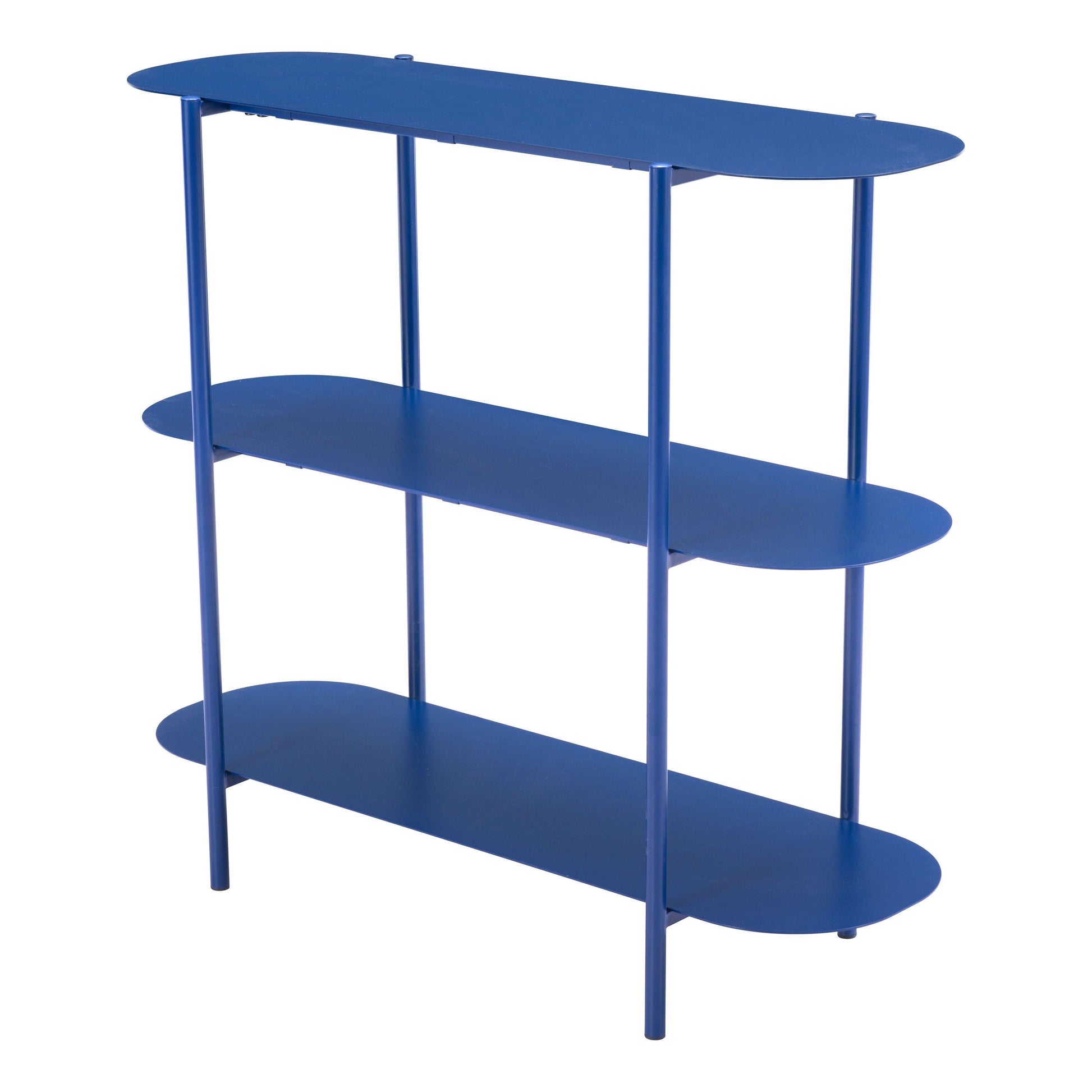 Tre Console Table Blue - Sideboards and Things Brand_Zuo Modern, Color_Blue, Depth_10-20, Finish_Hand Painted, Finish_Powder Coated, Height_30-40, Materials_Metal, Metal Type_Steel, Product Type_Console Table, Width_30-40