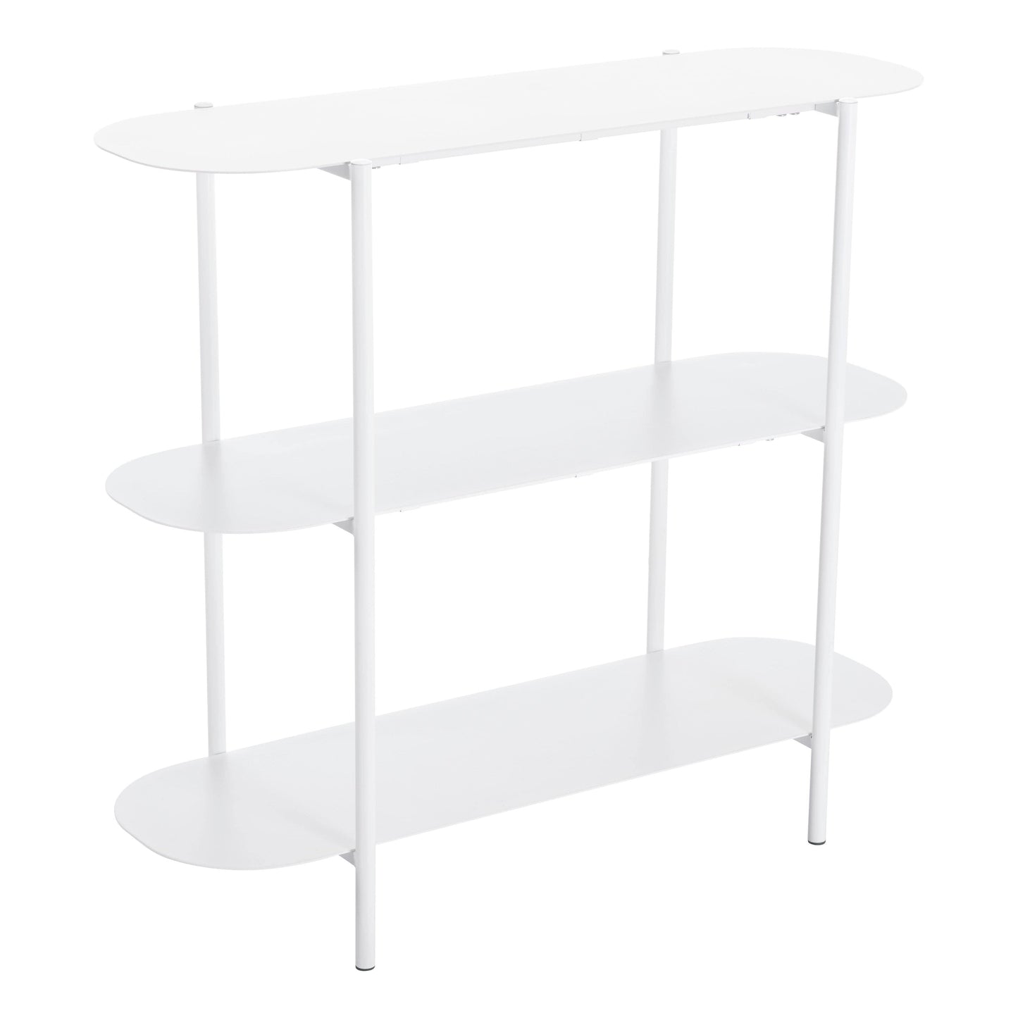 Tre Console Table White - Sideboards and Things Brand_Zuo Modern, Color_White, Depth_10-20, Finish_Hand Painted, Finish_Powder Coated, Height_30-40, Materials_Metal, Metal Type_Steel, Product Type_Console Table, Width_30-40