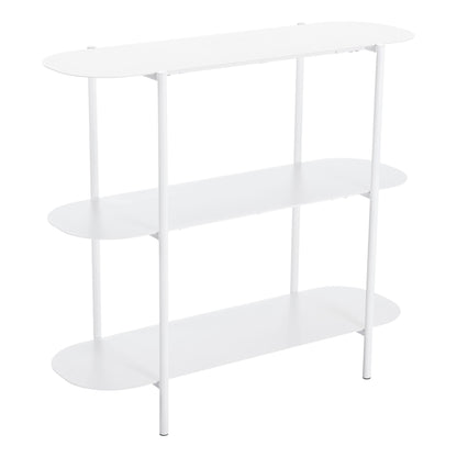 Tre Console Table White - Sideboards and Things Brand_Zuo Modern, Color_White, Depth_10-20, Finish_Hand Painted, Finish_Powder Coated, Height_30-40, Materials_Metal, Metal Type_Steel, Product Type_Console Table, Width_30-40