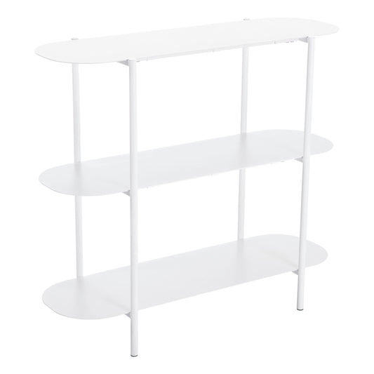 Tre Console Table White - Sideboards and Things Brand_Zuo Modern, Color_White, Depth_10-20, Finish_Hand Painted, Finish_Powder Coated, Height_30-40, Materials_Metal, Metal Type_Steel, Product Type_Console Table, Width_30-40