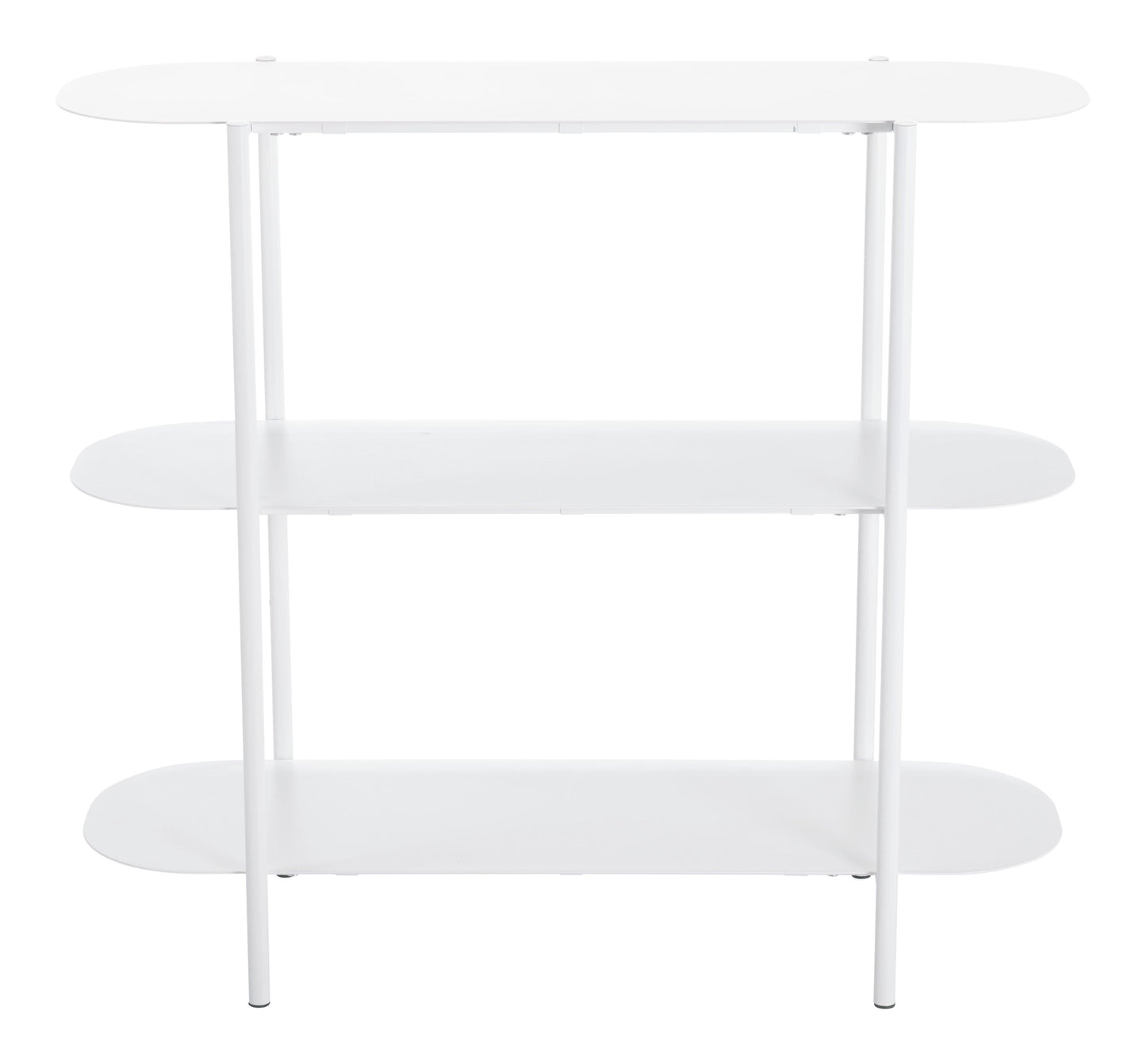 Tre Console Table White - Sideboards and Things Brand_Zuo Modern, Color_White, Depth_10-20, Finish_Hand Painted, Finish_Powder Coated, Height_30-40, Materials_Metal, Metal Type_Steel, Product Type_Console Table, Width_30-40