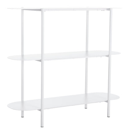 Tre Console Table White - Sideboards and Things Brand_Zuo Modern, Color_White, Depth_10-20, Finish_Hand Painted, Finish_Powder Coated, Height_30-40, Materials_Metal, Metal Type_Steel, Product Type_Console Table, Width_30-40