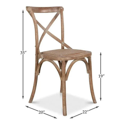 Sarreid Tuileries Wood Armless Dining Chair 2PC