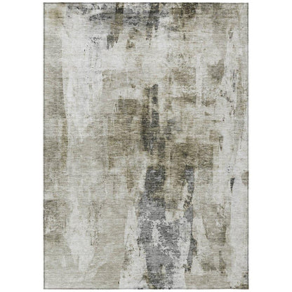 LOOMLAN Rugs Tundra Brown Washable Indoor-Outdoor Rug