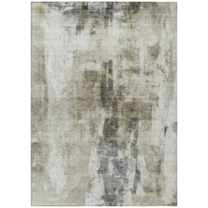 LOOMLAN Rugs Tundra Brown Washable Indoor-Outdoor Rug