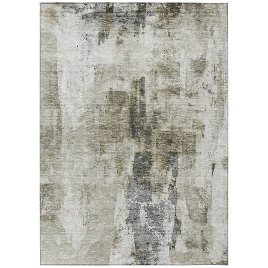 LOOMLAN Rugs Tundra Brown Washable Indoor-Outdoor Rug