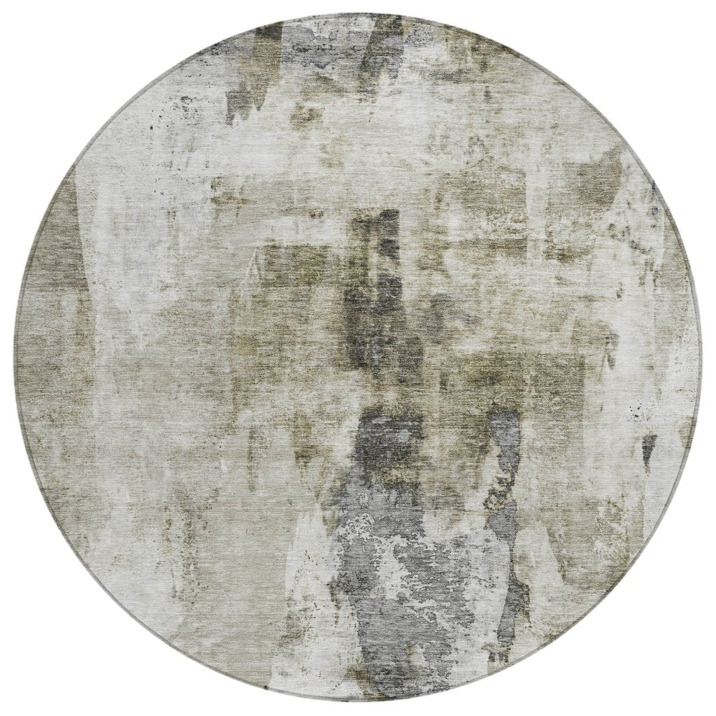 LOOMLAN Rugs Tundra Brown Washable Indoor-Outdoor Rug
