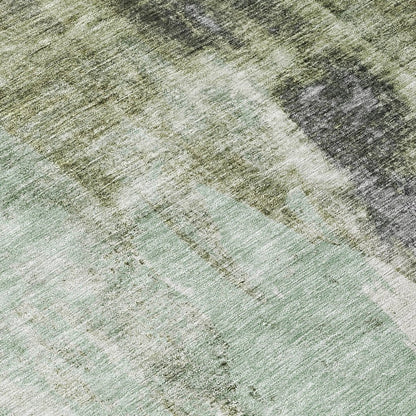 LOOMLAN Rugs Tundra Green Washable Indoor-Outdoor Rug