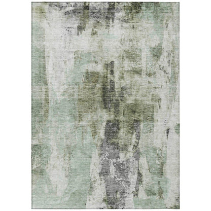 LOOMLAN Rugs Tundra Green Washable Indoor-Outdoor Rug