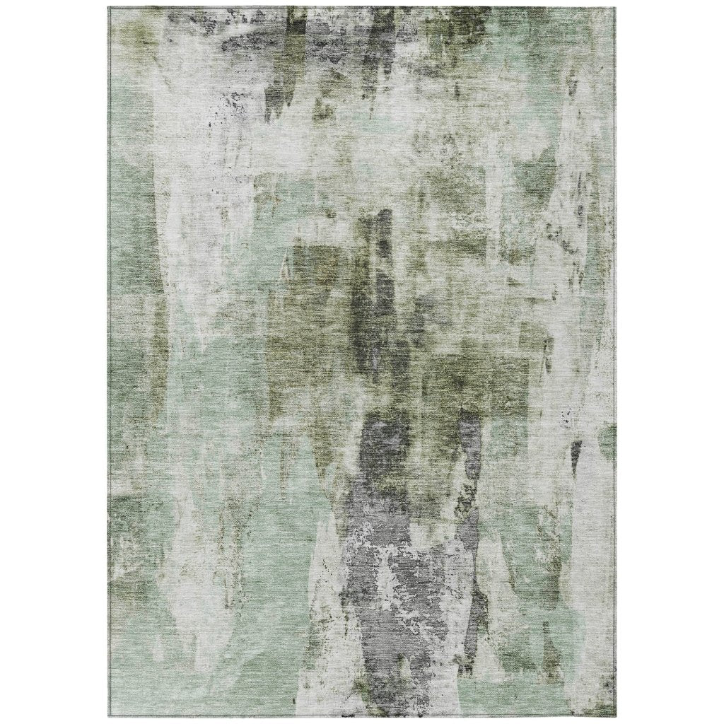 LOOMLAN Rugs Tundra Green Washable Indoor-Outdoor Rug