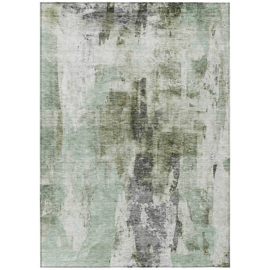 LOOMLAN Rugs Tundra Green Washable Indoor-Outdoor Rug