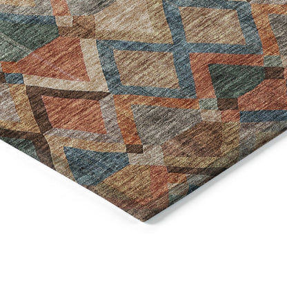 LOOMLAN Rugs Tuska Brown Washable Indoor-Outdoor Rug