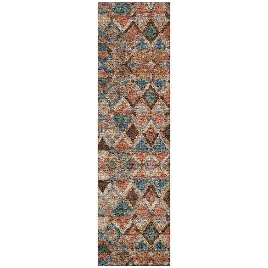 LOOMLAN Rugs Tuska Brown Washable Indoor-Outdoor Rug