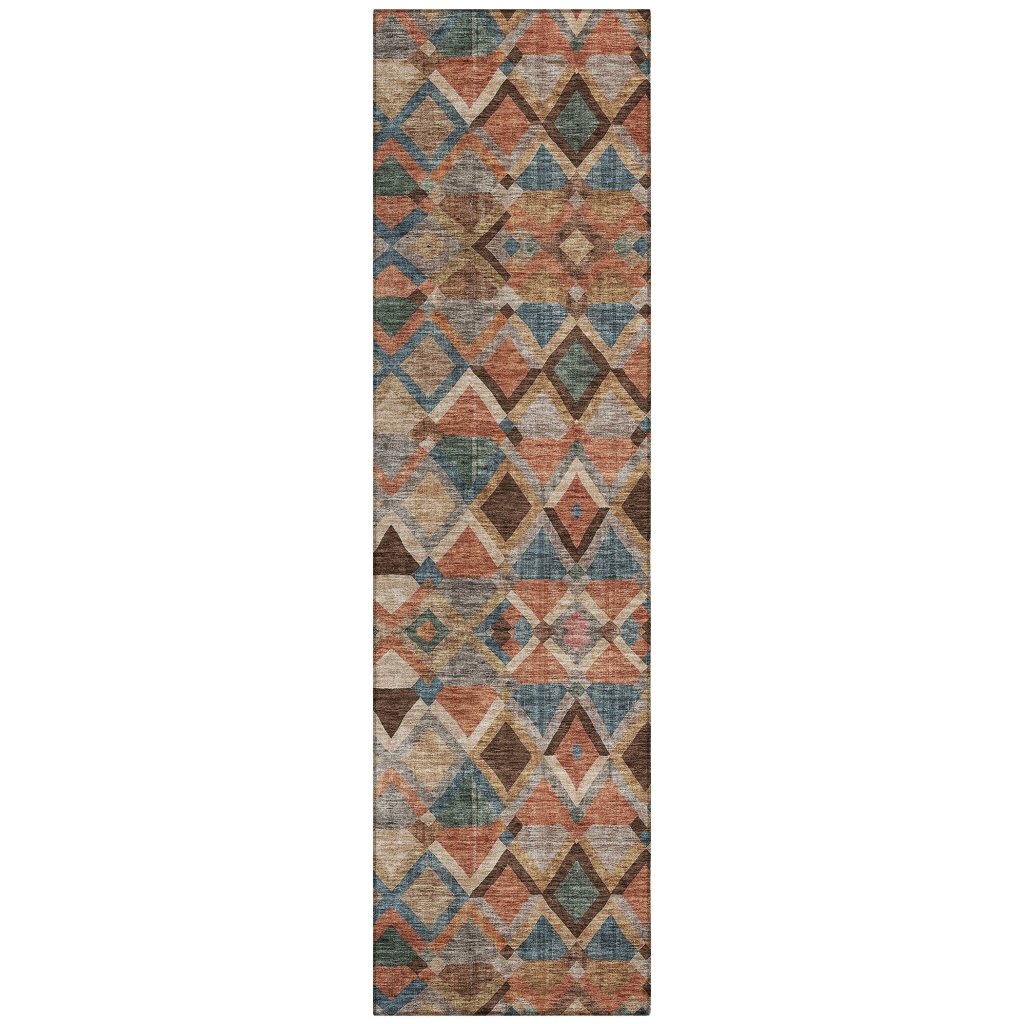 LOOMLAN Rugs Tuska Brown Washable Indoor-Outdoor Rug
