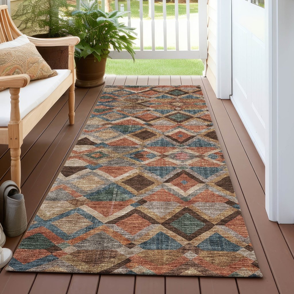 LOOMLAN Rugs Tuska Brown Washable Indoor-Outdoor Rug