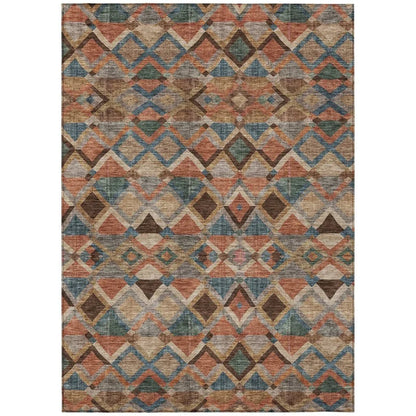 LOOMLAN Rugs Tuska Brown Washable Indoor-Outdoor Rug